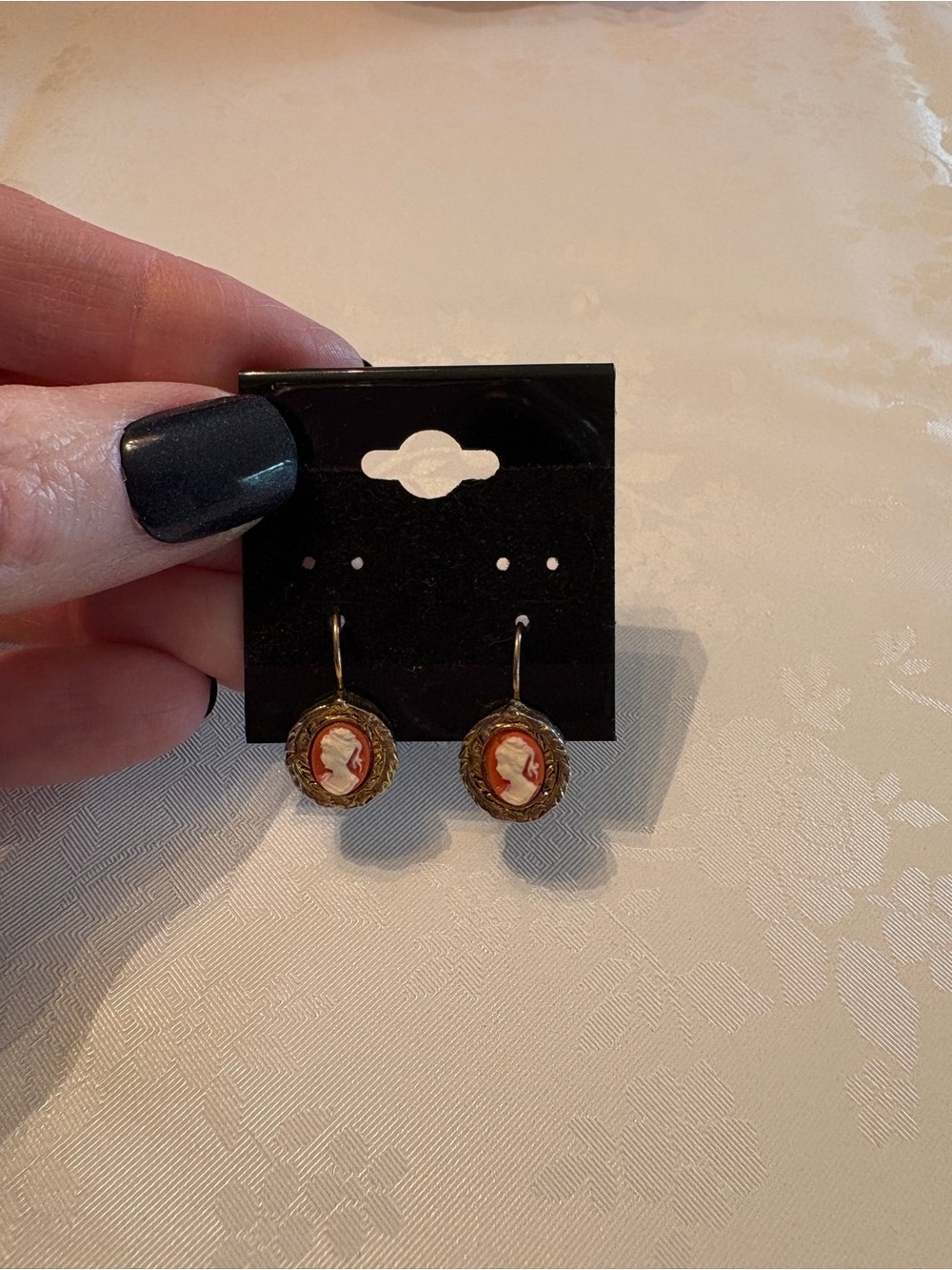 Vintage Cameo Earrings for Pierced Ears